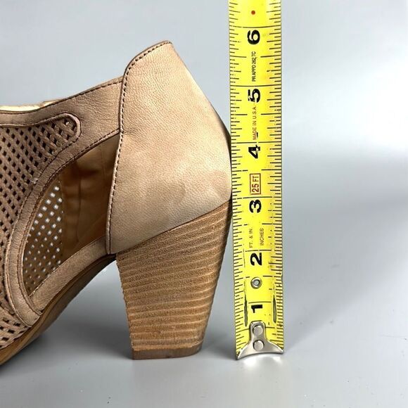 PAUL GREEN Tianna Suede Beige Open Toe Chunky Heeled Ankle Sandal Bootie US 7,5 - Picture 14 of 15